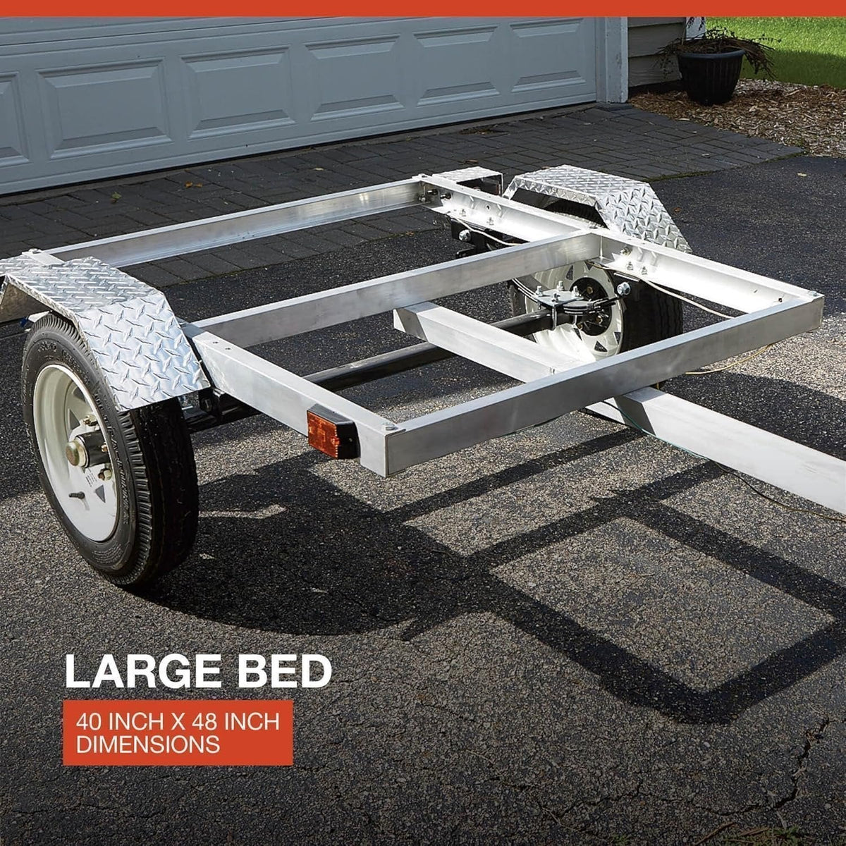 Ultra-Tow 40in. x 48in. Aluminum Utility Trailer Kit – 1060-Lb. Load Capacity - Prioka