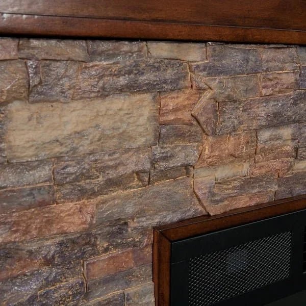 Unbranded Null Ithaca 60 In. W Simulated Stone Electrics Fireplaces - Prioka