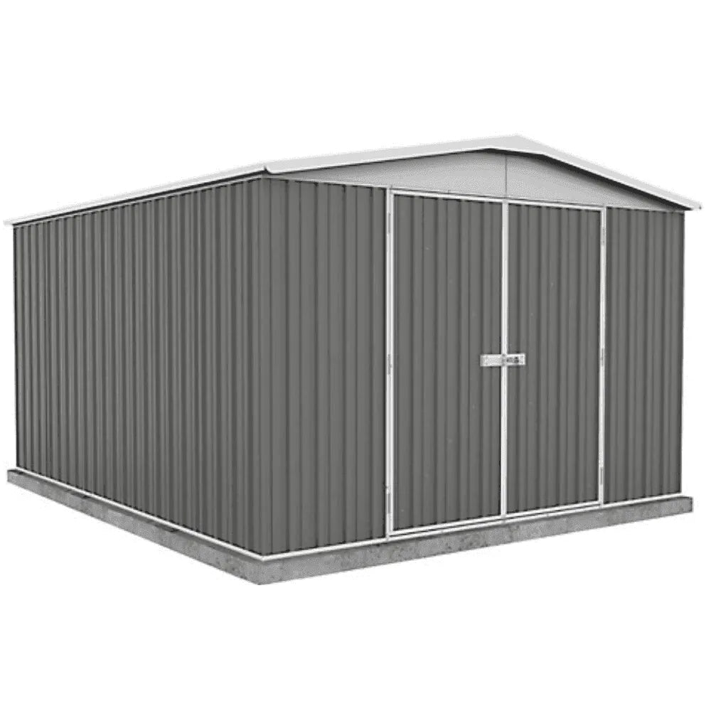 Veikous 10 ft. x 12 ft. Outdoor Metal Storage Shed with Lockable Door and Vents, Gray - Prioka