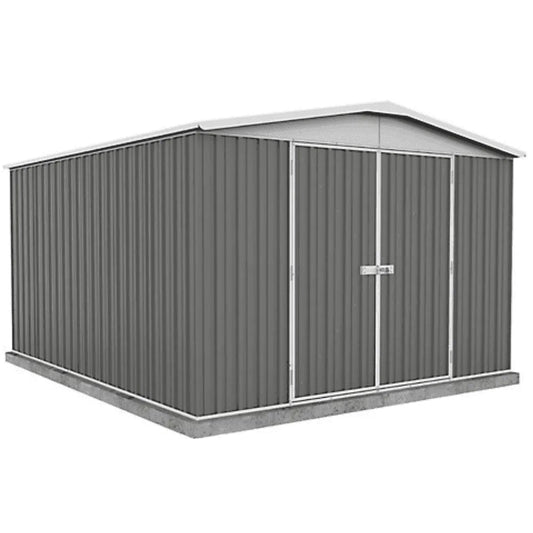 Veikous 10 ft. x 12 ft. Outdoor Metal Storage Shed with Lockable Door and Vents, Gray - Prioka