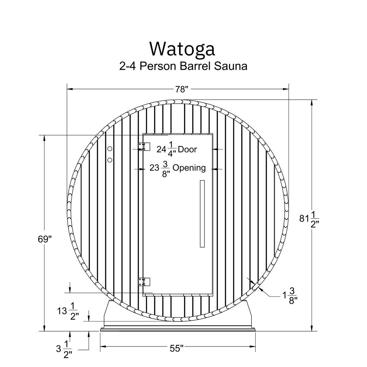 Watoga 2-4 Person Barrel Sauna - Prioka