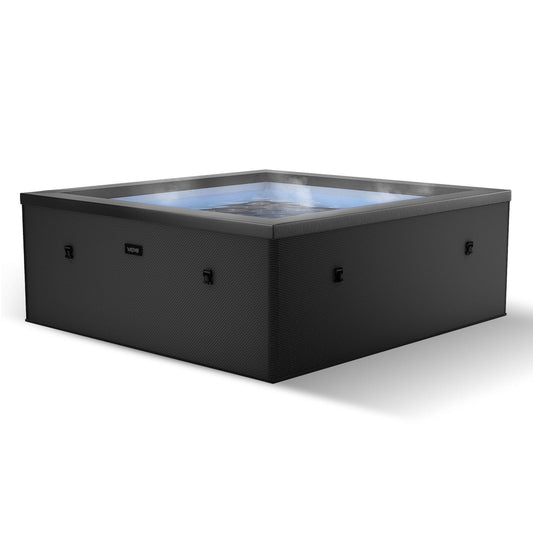 Wave Garda | 4-Person Eco Foam Hot Tub | Integrated Heater | Charcoal Black - Prioka