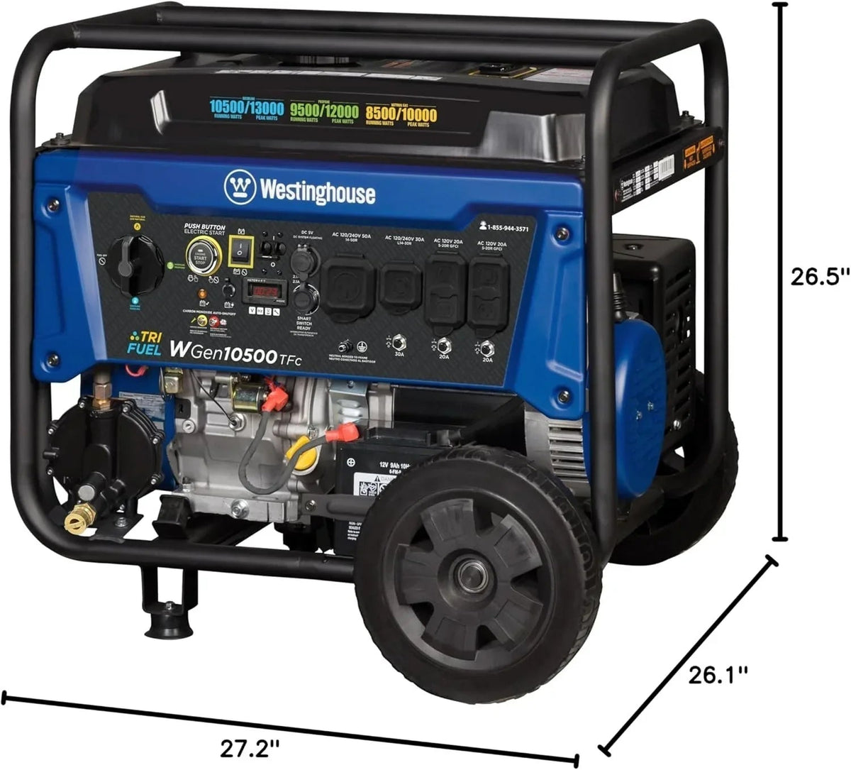 Westinghouse 13,500 Peak Watt Dual Fuel Portable Generators. - Prioka
