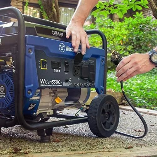 Westinghouse 6600 Peak Watt Home Backup Portable Generator, Transfer Switch Ready 30A Outlet, RV Ready 30A Outlets. - Prioka