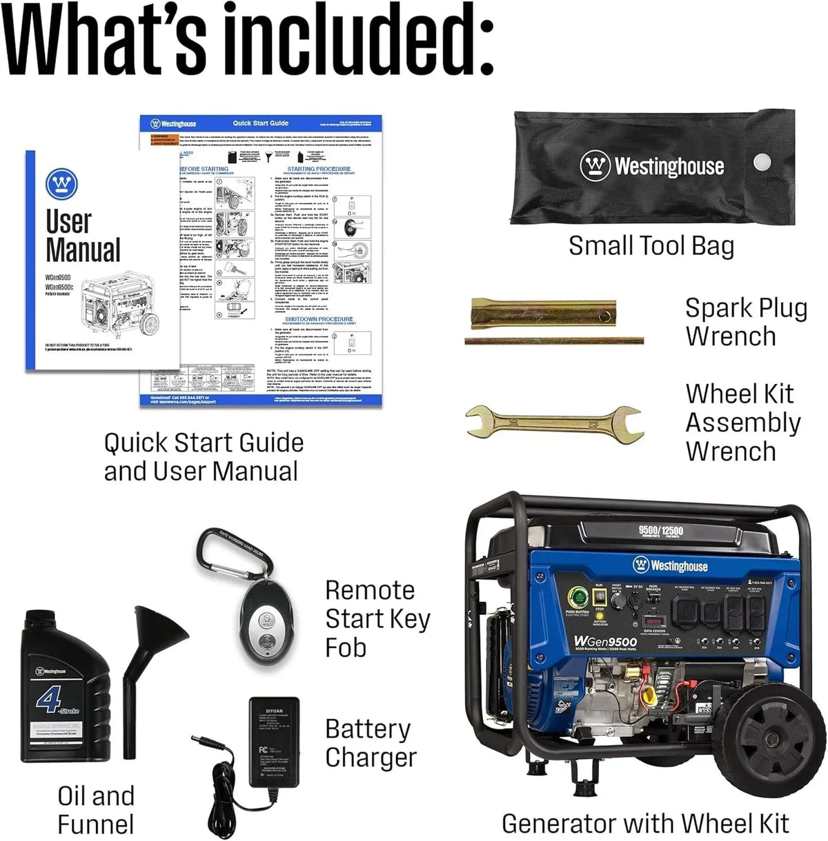 Westinghouse 9500 Peak Watt Home Backup Portable Gas Powered Generators. - Prioka