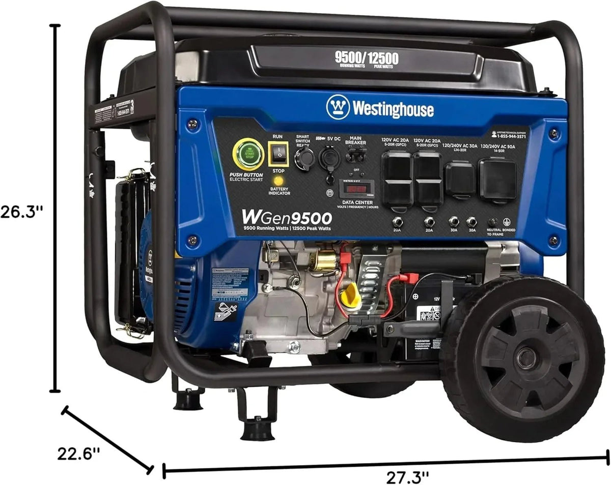 Westinghouse 9500 Peak Watt Home Backup Portable Gas Powered Generators. - Prioka