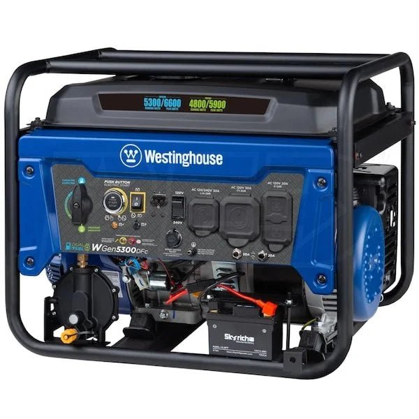 Westinghouse WGen5300DFc – 5300 Watt Electric Start Dual-Fuel Portables Generators w/ Wireless Remote Start, RV Outlet & CO Sensor (49-State) - Prioka