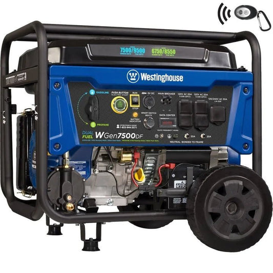 Westinghouse WGen7500DF Dual Fuel Portable Generators. - Prioka
