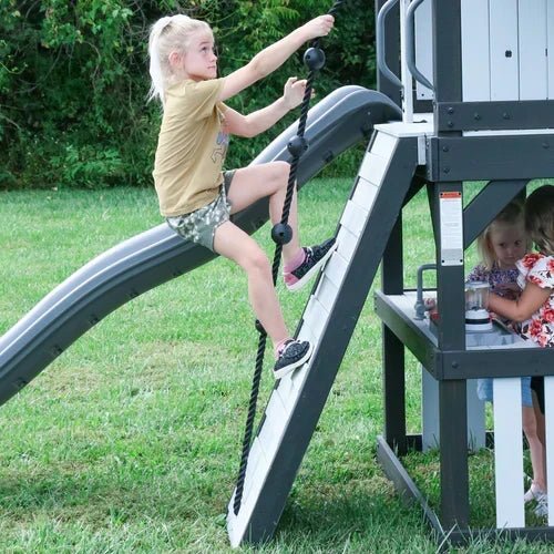 Whispering Point Outdoor Wooden Swing Set with Shipping Assembly Included - Prioka