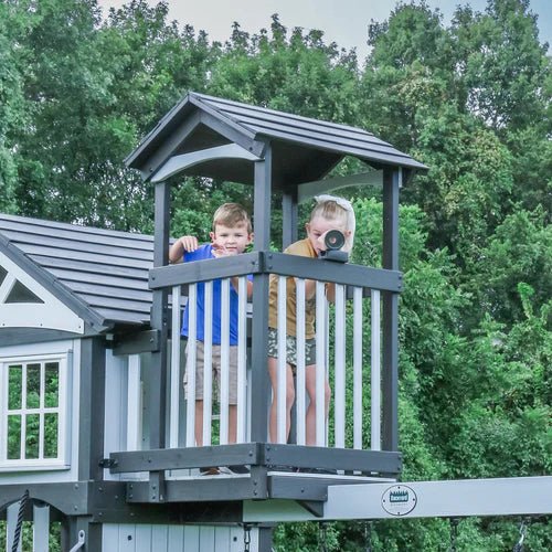 Whispering Point Outdoor Wooden Swing Set with Shipping Assembly Included - Prioka