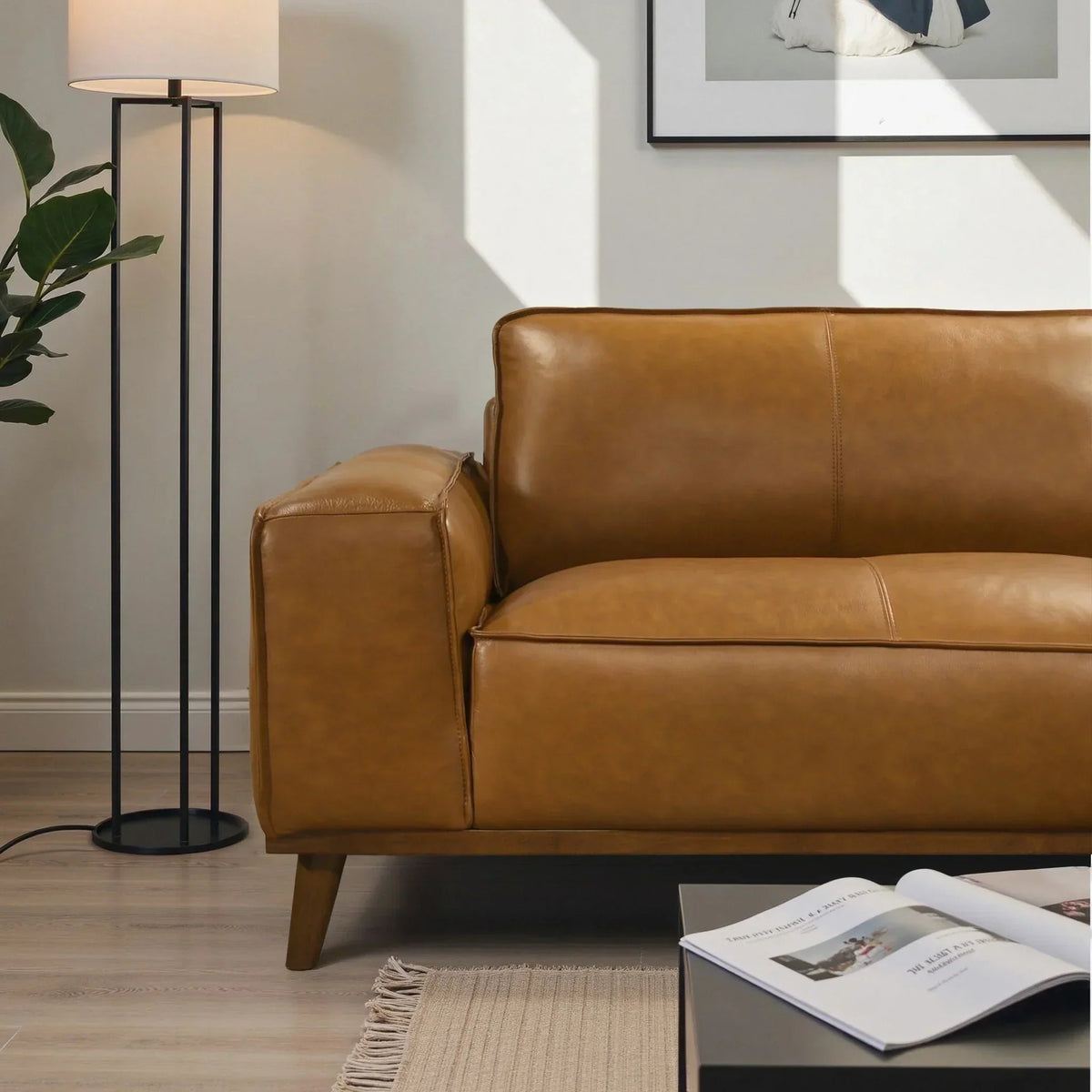 Wildwood Top-Grain Leather Sectional - Prioka