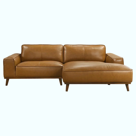 Wildwood Top-Grain Leather Sectional - Prioka