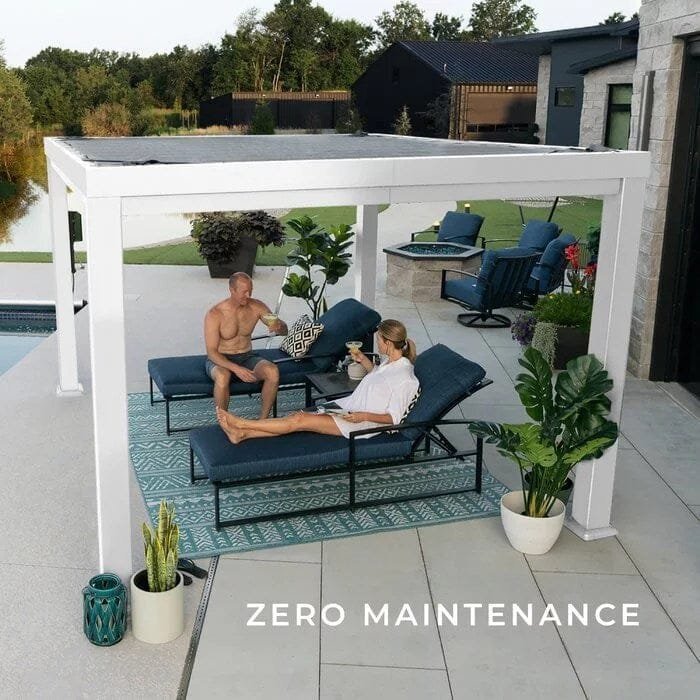 Windham 12 Ft. W x 10 Ft. D Steel Pergola with Canopy - Prioka