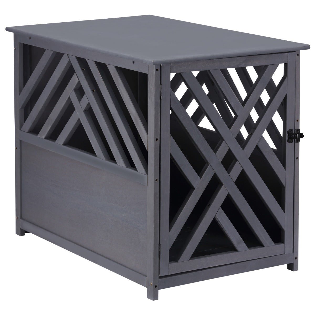 Wood Dog Crate Small Dog Cage Furniture Style Dog Kennel Lattice for Indoor Use with a Unique Slant Aesthetic Design - Prioka