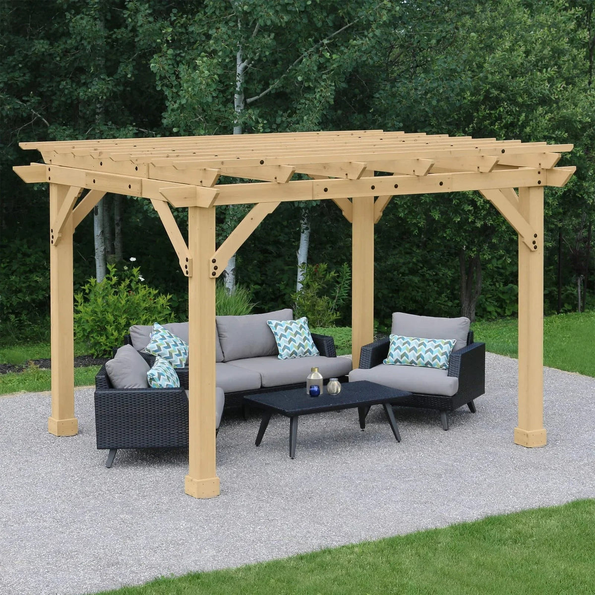 Yardistry 10×12 ft Cedar Meridian Pergola - Prioka