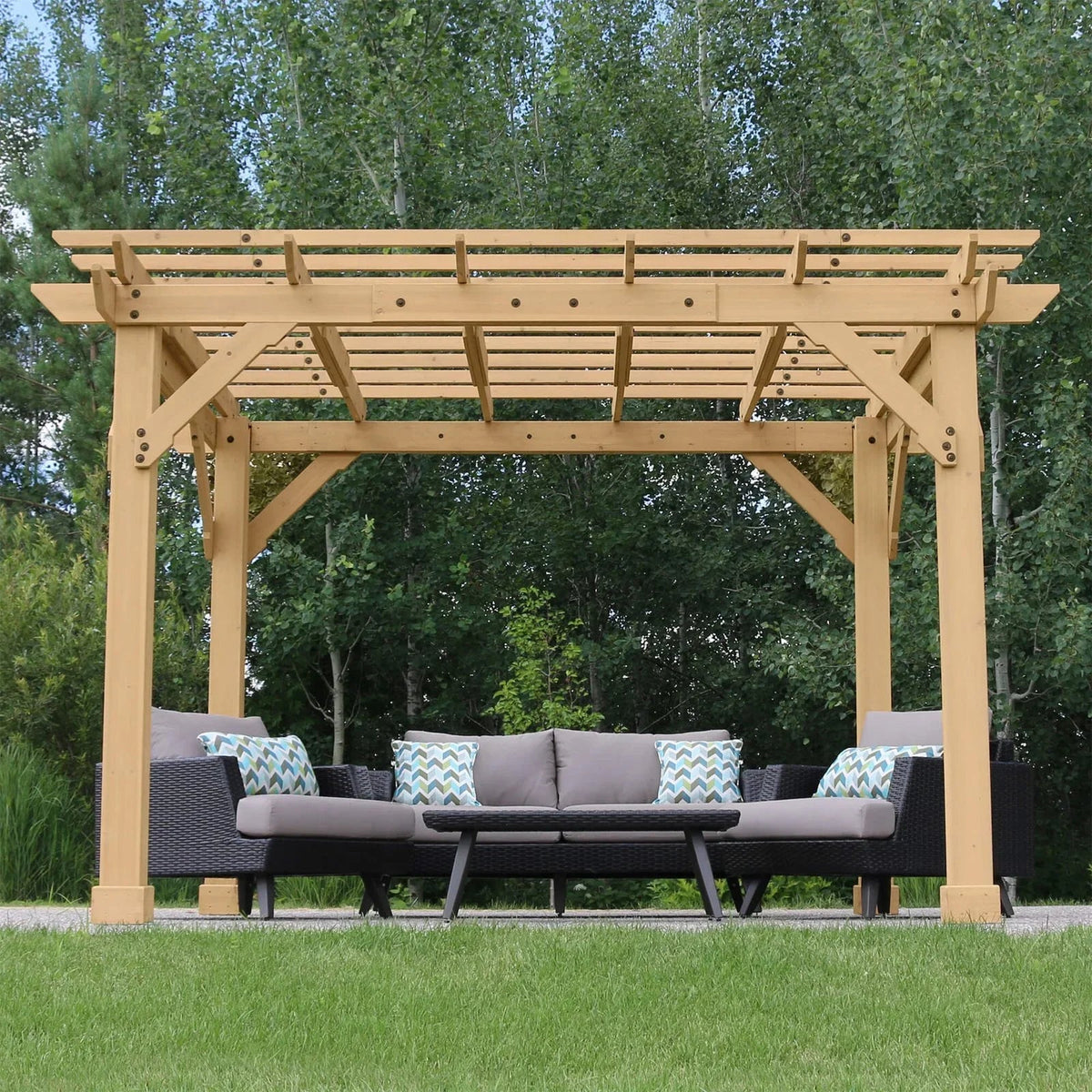 Yardistry 10×12 ft Cedar Meridian Pergola - Prioka