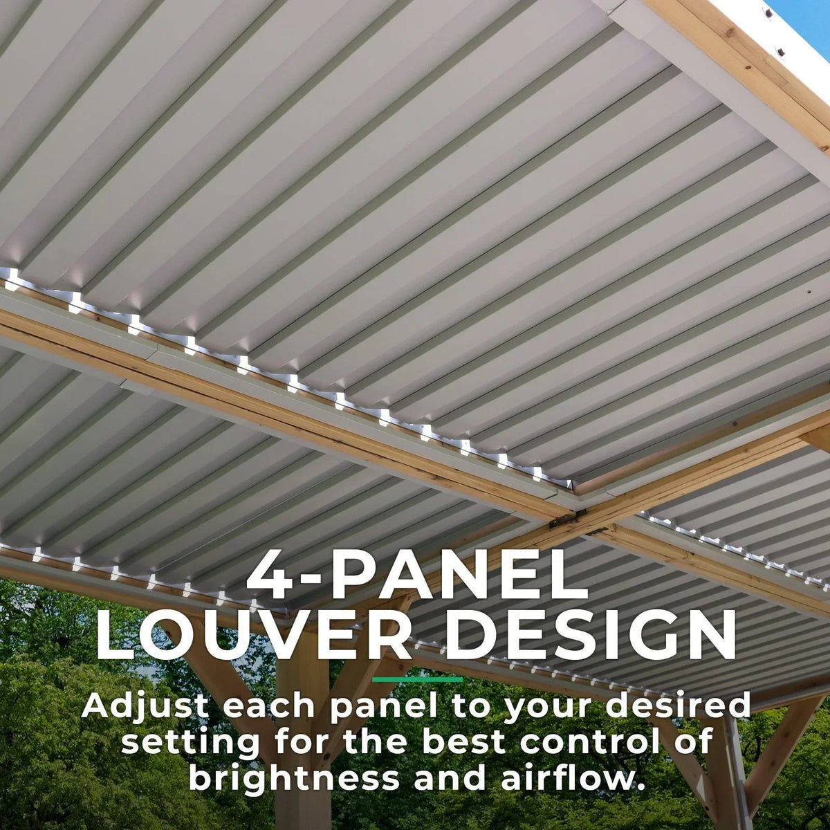Yardistry 10×20 ft Natural Cedar Wooden Louvered Pergola - Prioka