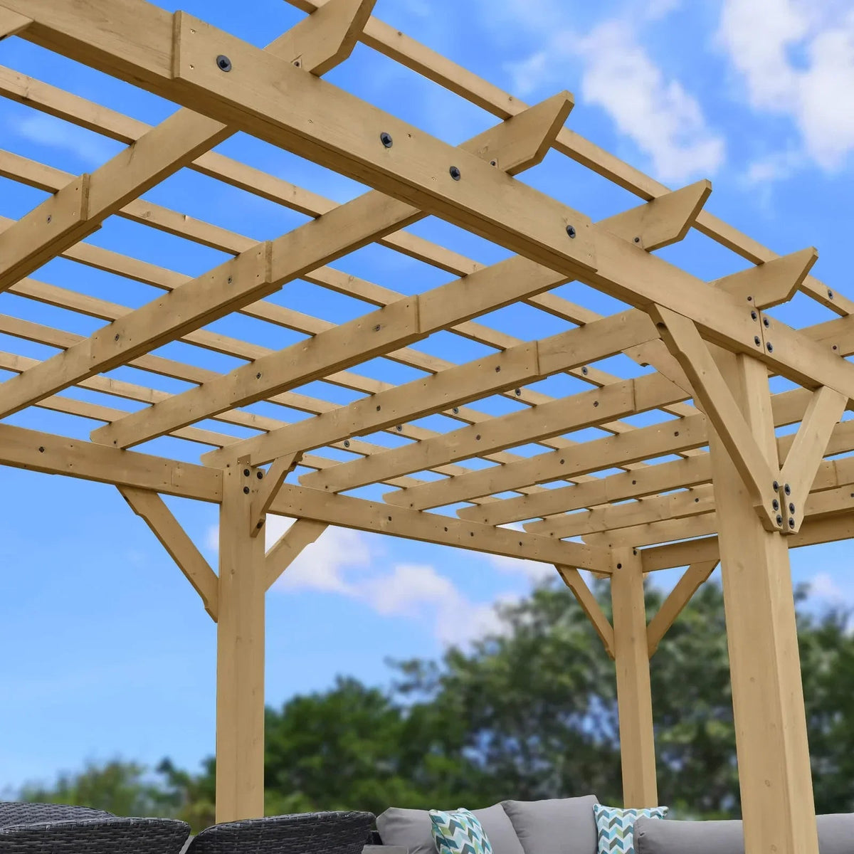 Yardistry Meridian Pergola Natural Cedar 10 ft×22 ft - Prioka