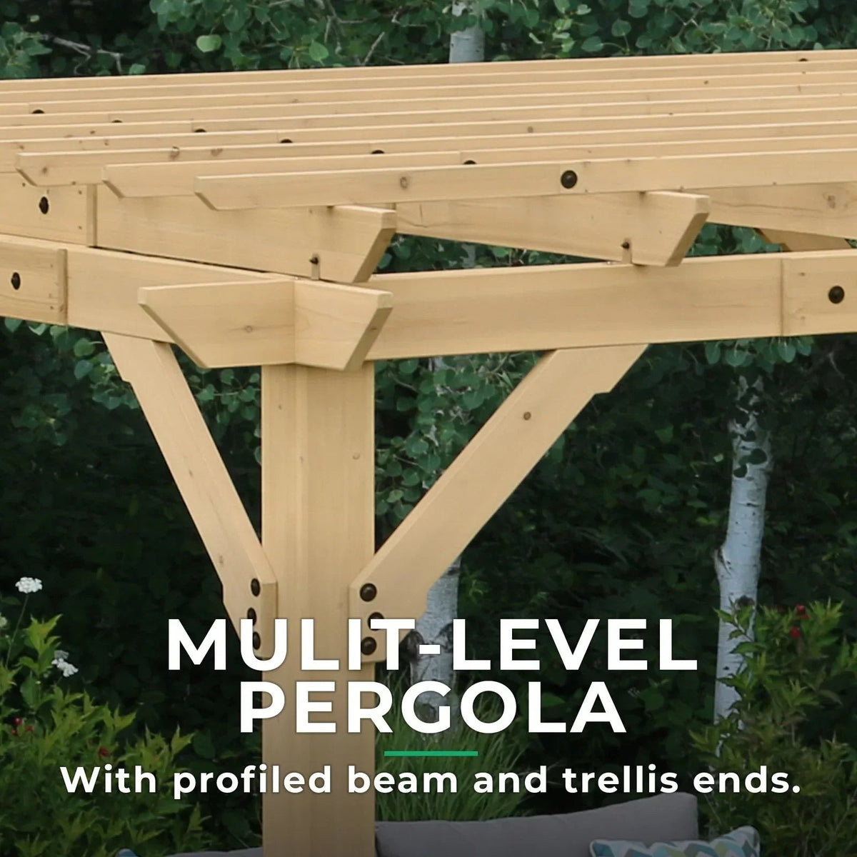 Yardistry Meridian Pergola Natural Cedar 10 ft×22 ft - Prioka