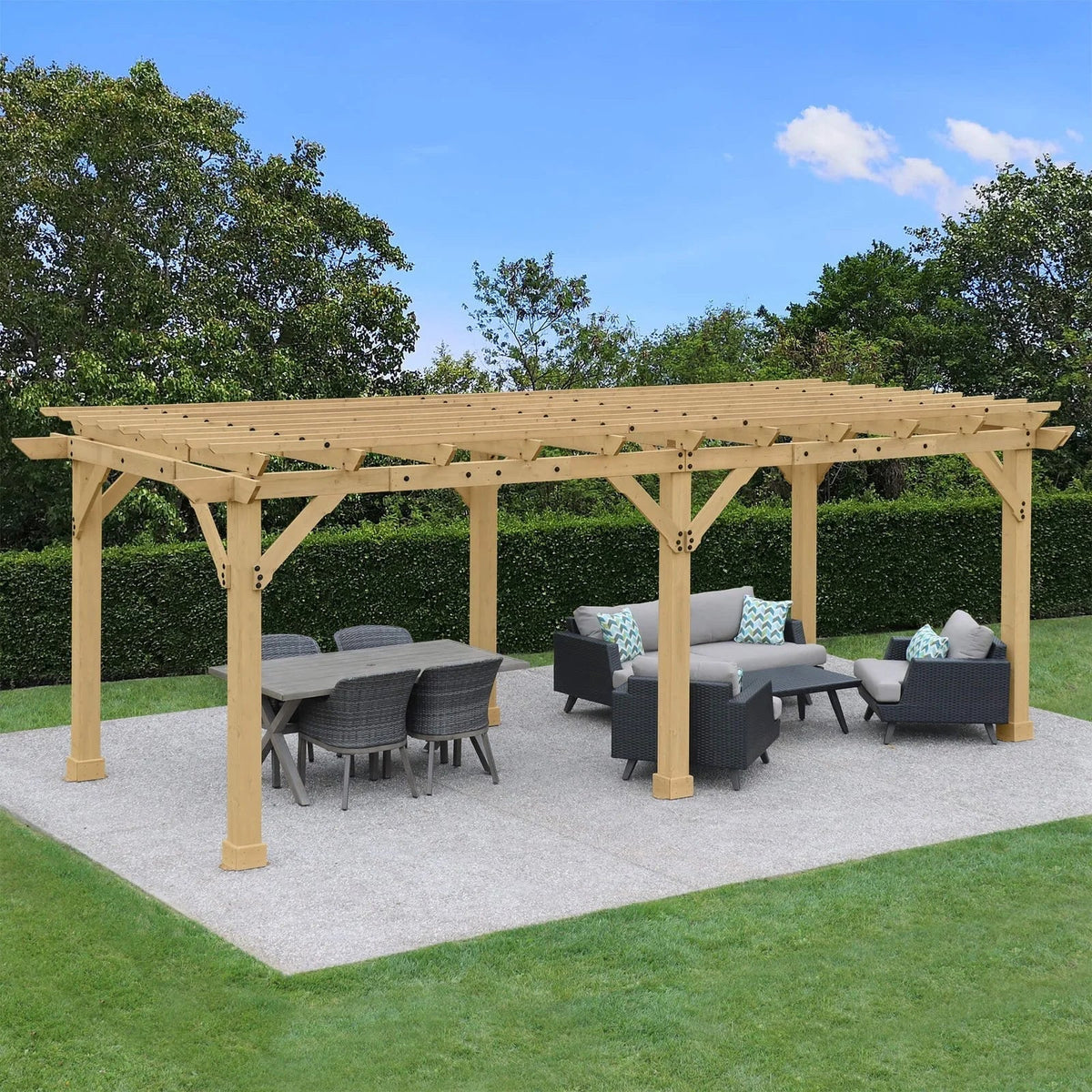 Yardistry Meridian Pergola Natural Cedar 10 ft×22 ft - Prioka