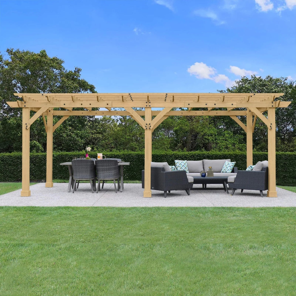Yardistry Meridian Pergola Natural Cedar 10 ft×22 ft - Prioka