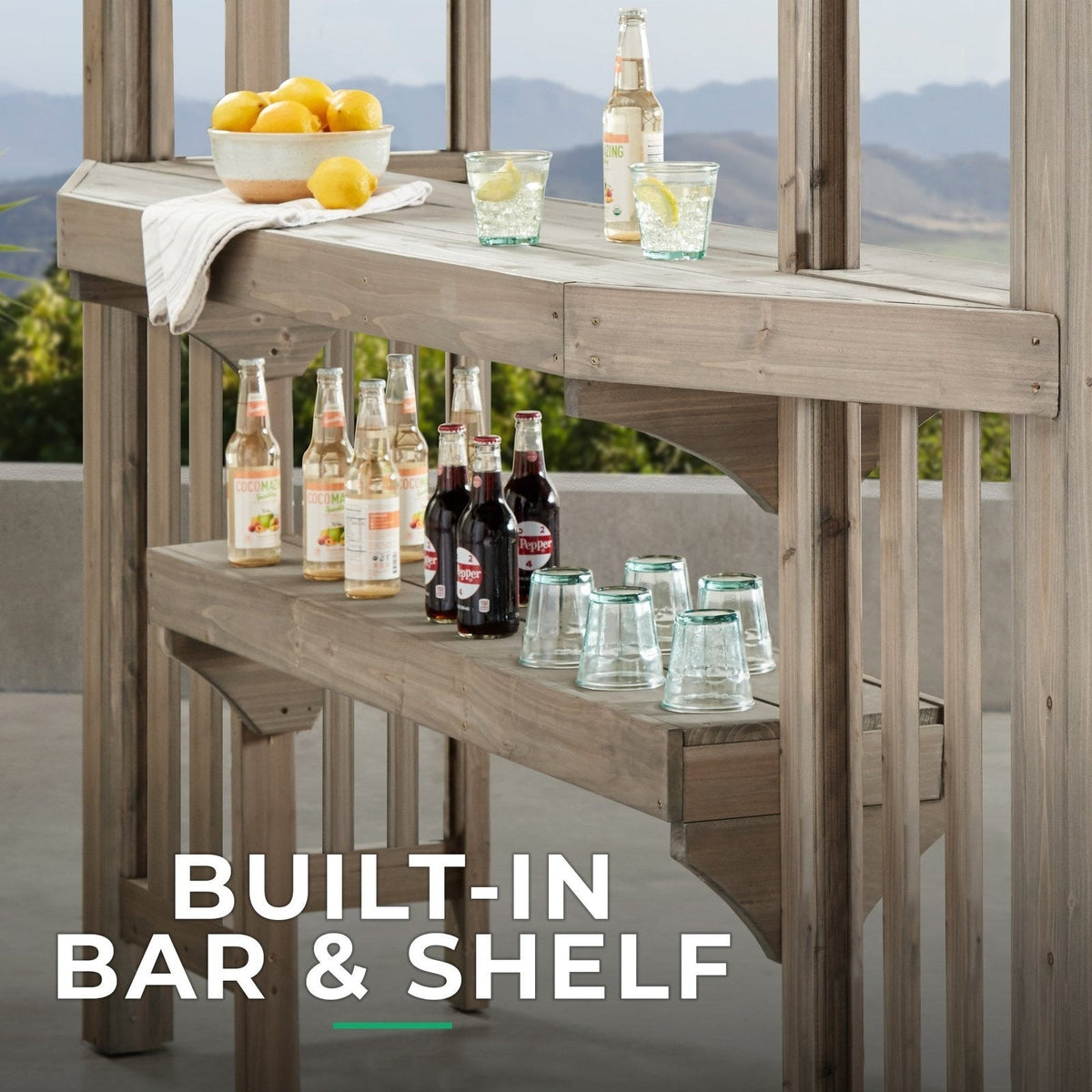 Yardistry Structures 10×14 Madison Cedar Pergola Timber Gray - Prioka