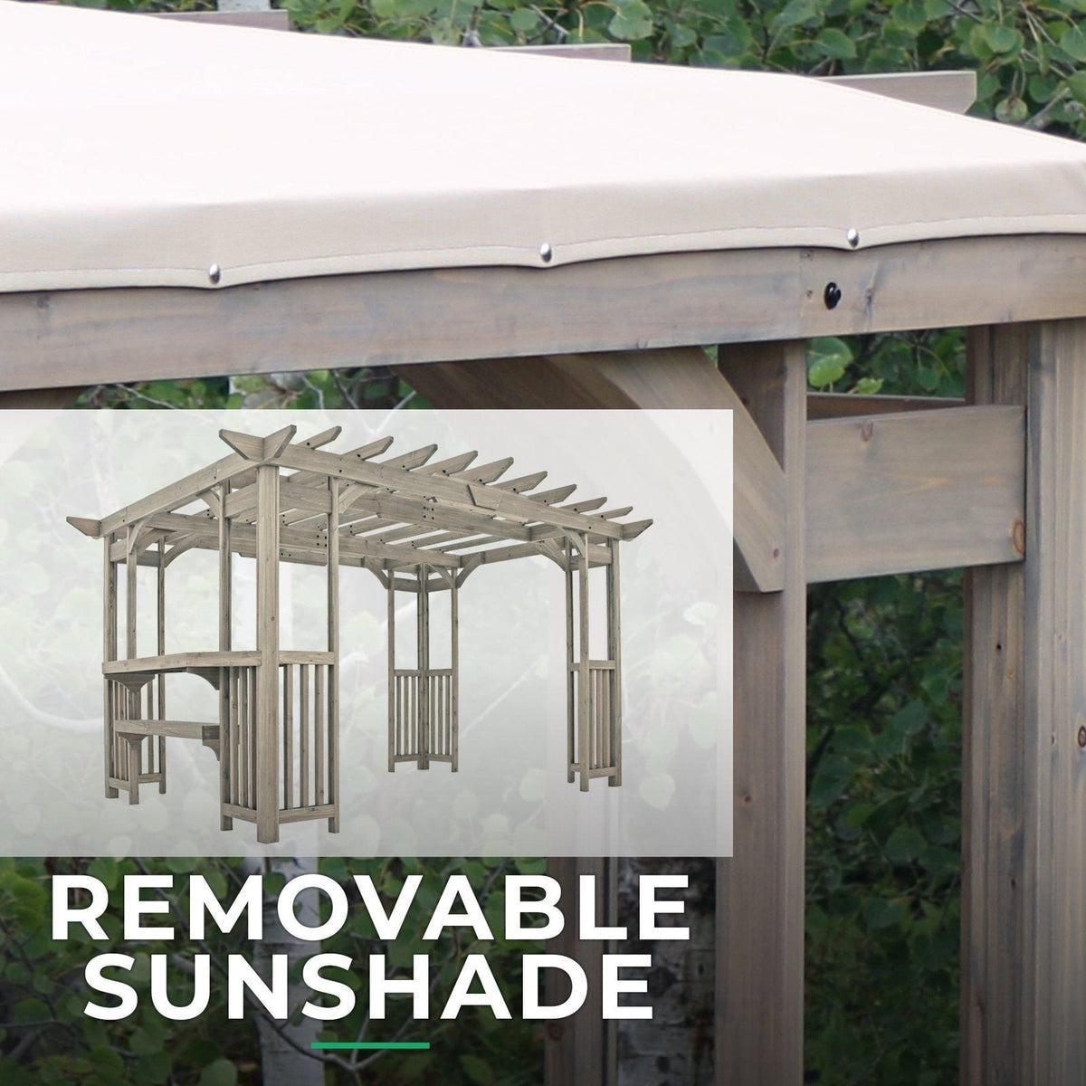 Yardistry Structures 10×14 Madison Cedar Pergola Timber Gray - Prioka