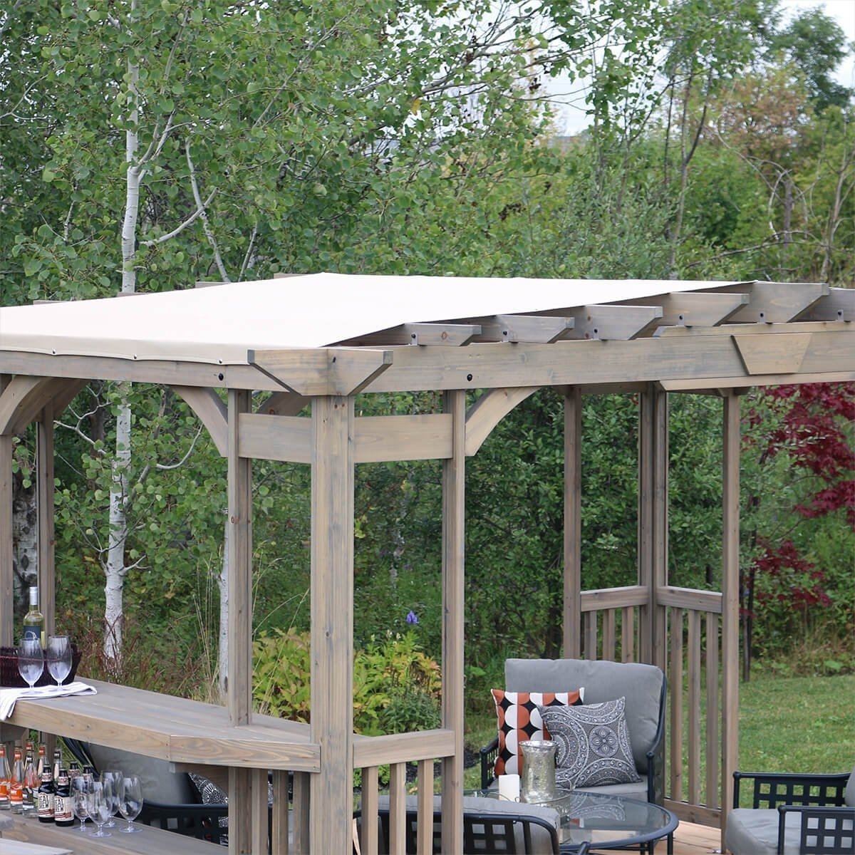 Yardistry Structures 10×14 Madison Cedar Pergola Timber Gray - Prioka