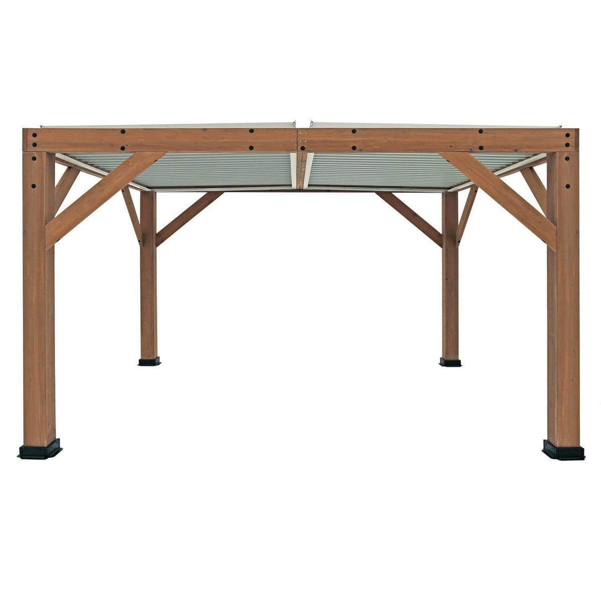 Yardistry Structures 13 x 11 ft Cedar Louvered Roof Pergola - Prioka