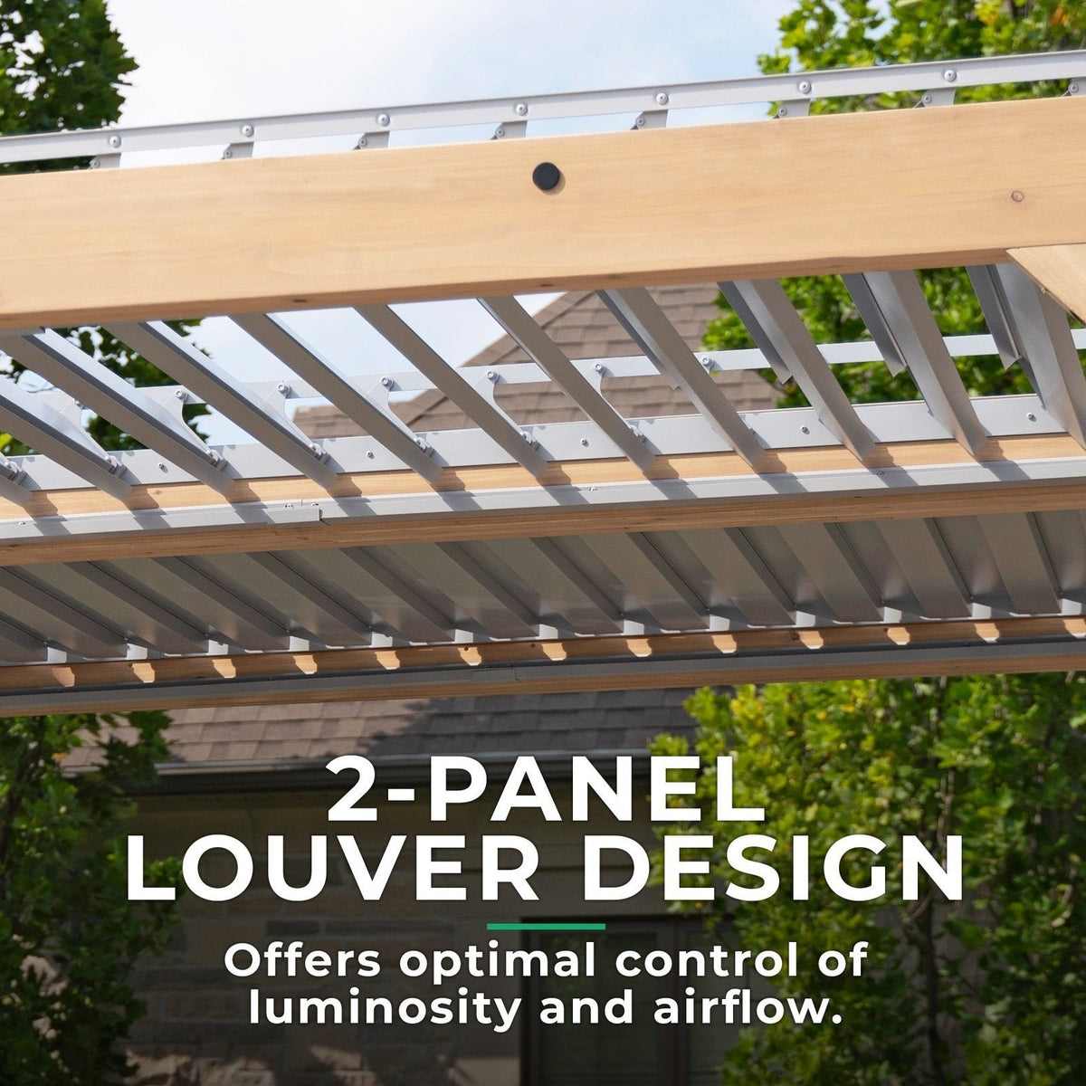 YardistryStructures 10 x 12 Ft Cedar Wood Louvered Pergola, Natural Cedar - Prioka