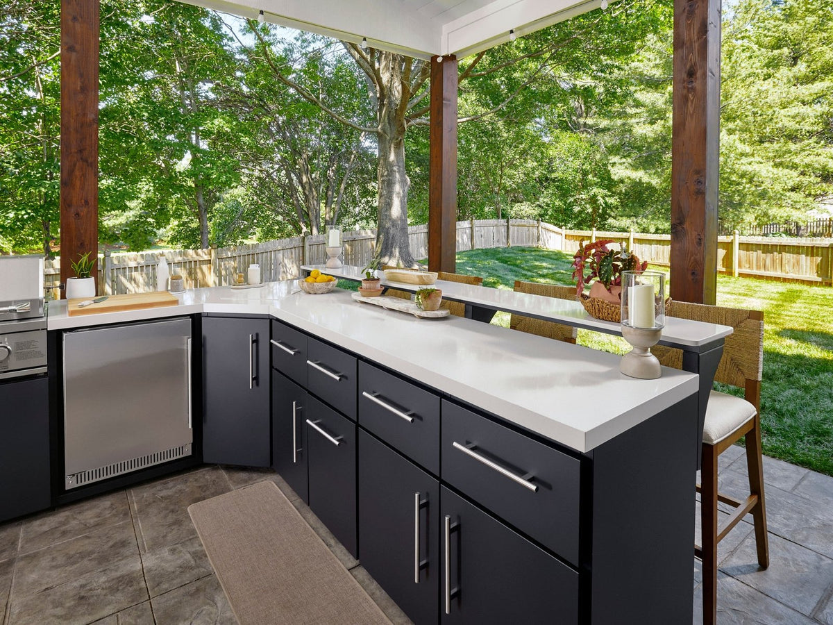 Emory Corner Outdoor Kitchen Island and Bar – Left