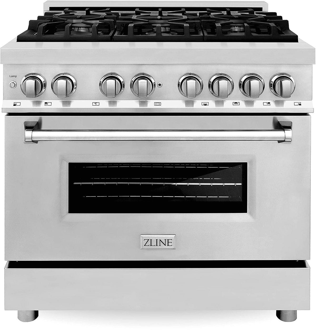ZLINE 36 in. 4.6 cu. ft. Legacy Dual Fuel Range with 6 Burner Gas Cooktop and Electric Convection Oven in Stainless Steel (RA36) - Prioka