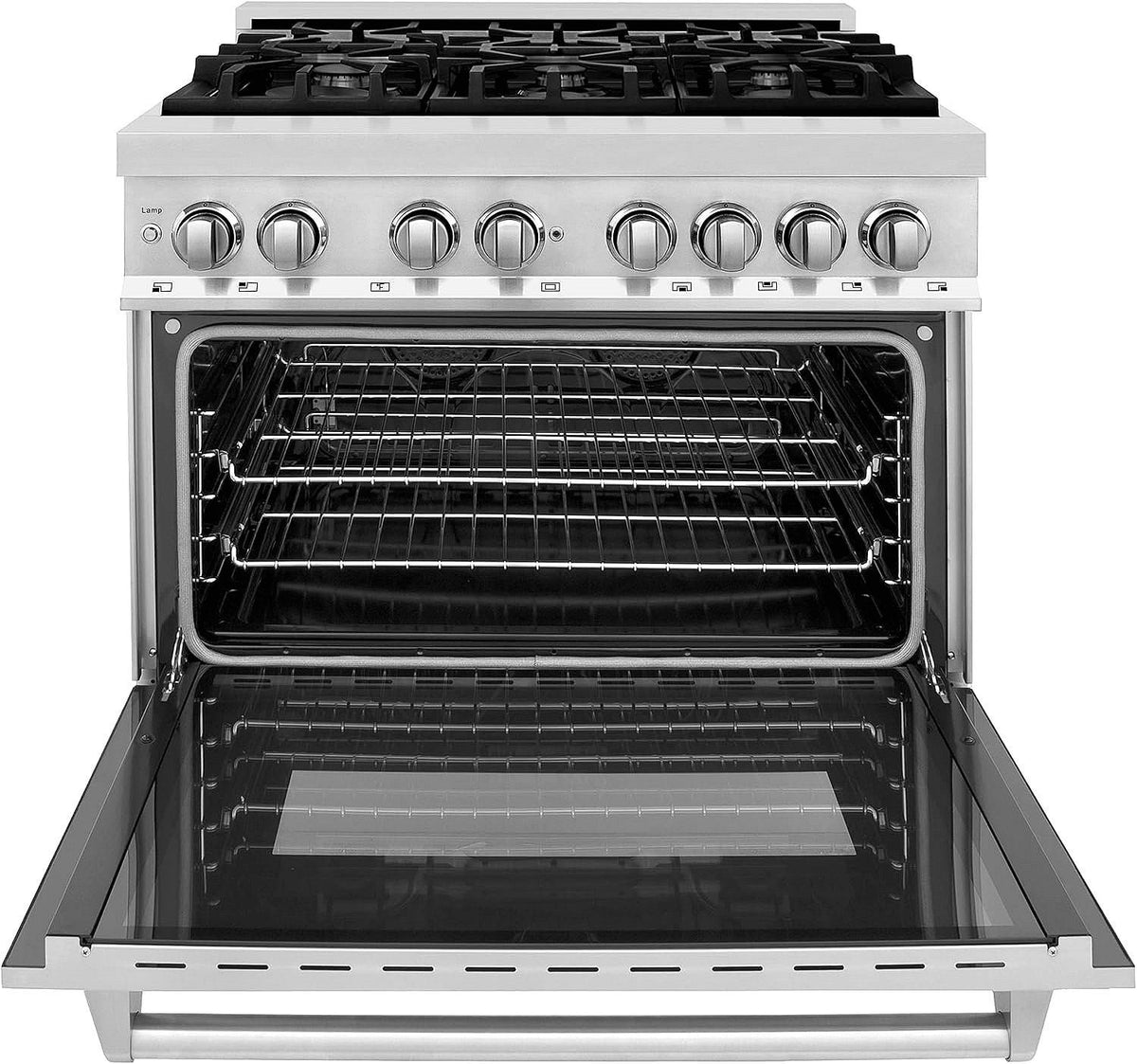 ZLINE 36 in. 4.6 cu. ft. Legacy Dual Fuel Range with 6 Burner Gas Cooktop and Electric Convection Oven in Stainless Steel (RA36) - Prioka