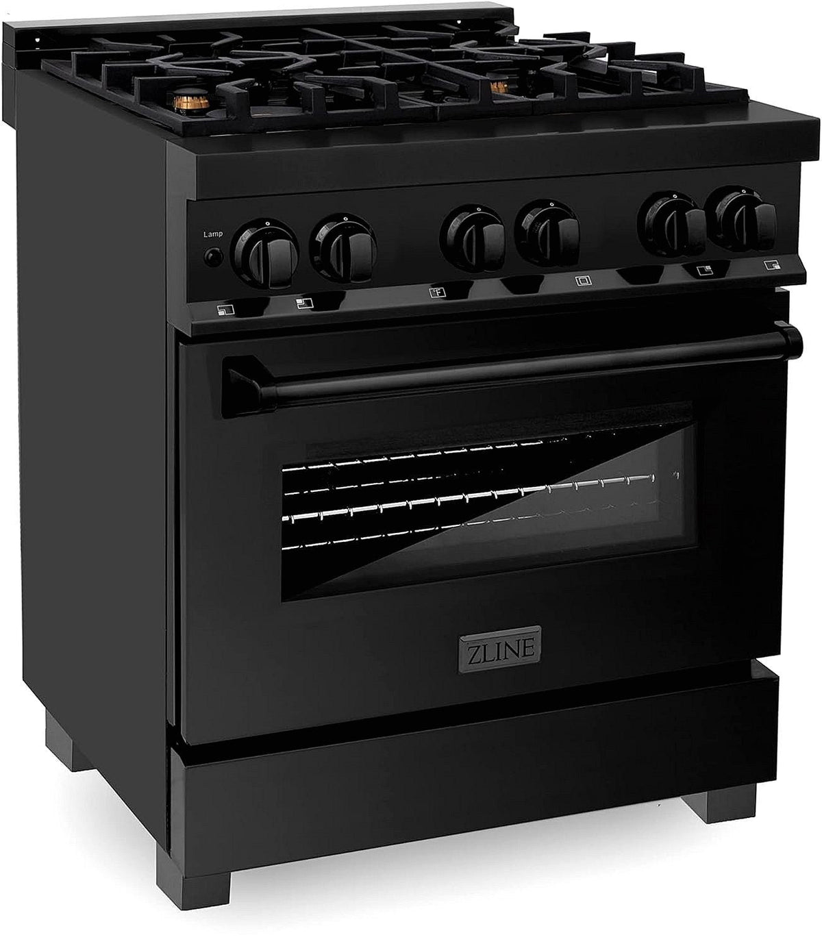 ZLINE Legacy 30-inch 4.0 Cu. Ft. Dual Fuel Range with Brass Burners, Black Stainless Steel (RAB-BR-30) - Prioka