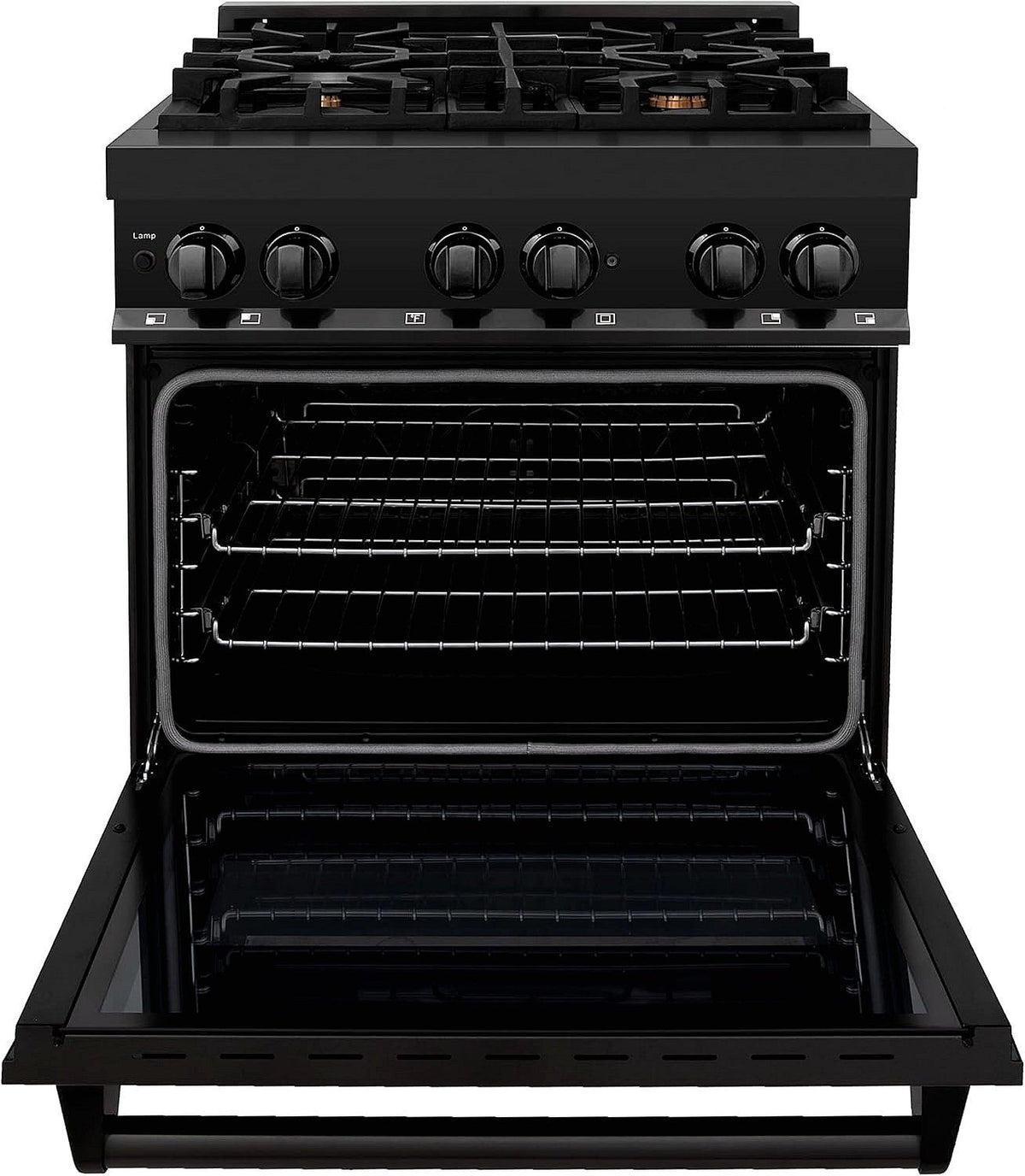 ZLINE Legacy 30-inch 4.0 Cu. Ft. Dual Fuel Range with Brass Burners, Black Stainless Steel (RAB-BR-30) - Prioka