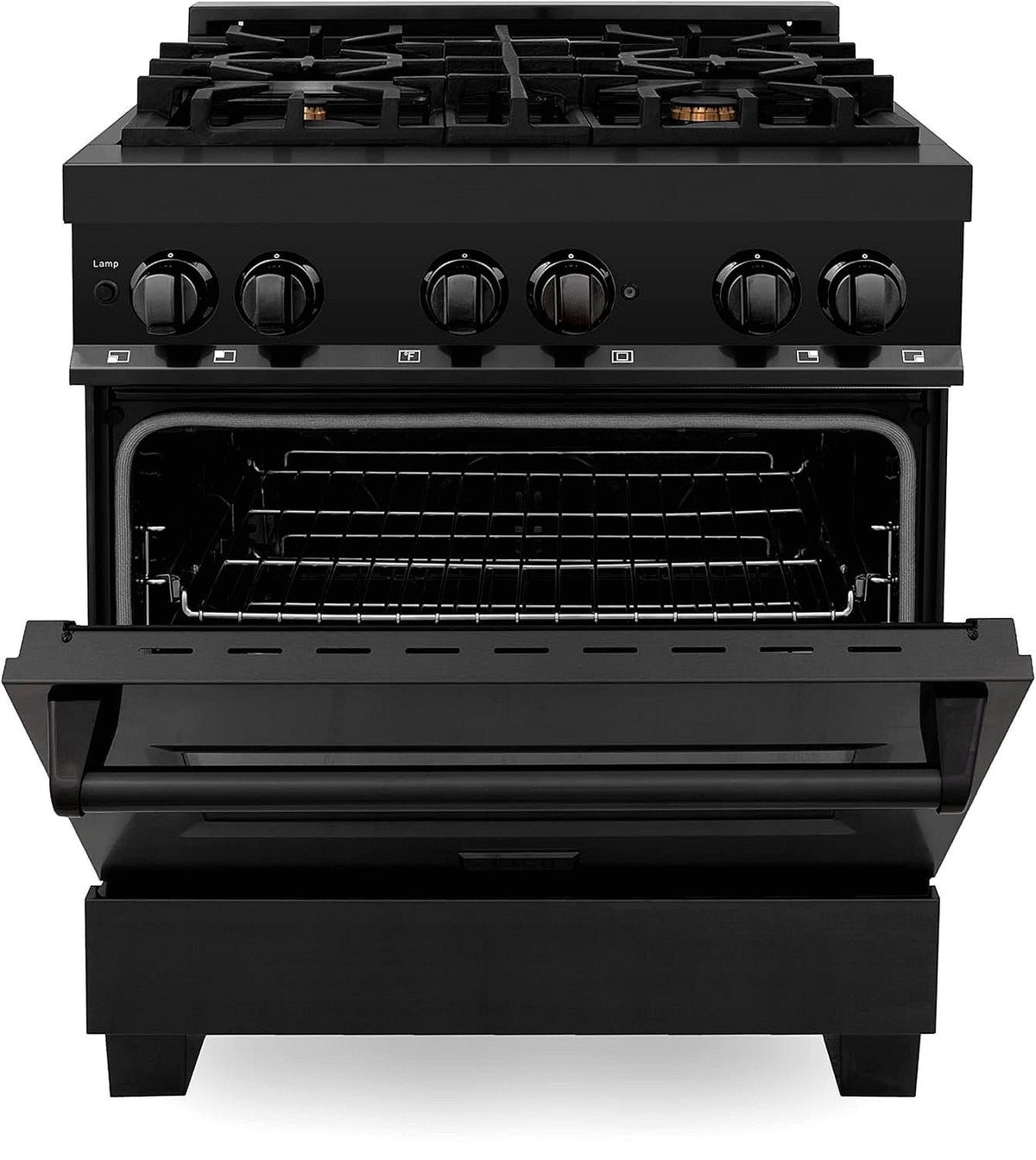 ZLINE Legacy 30-inch 4.0 Cu. Ft. Dual Fuel Range with Brass Burners, Black Stainless Steel (RAB-BR-30) - Prioka