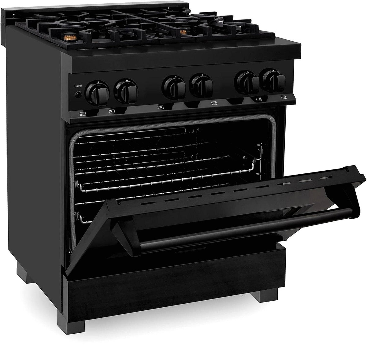 ZLINE Legacy 30-inch 4.0 Cu. Ft. Dual Fuel Range with Brass Burners, Black Stainless Steel (RAB-BR-30) - Prioka