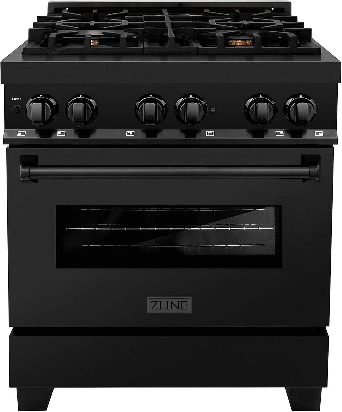 ZLINE Legacy 30-inch 4.0 Cu. Ft. Dual Fuel Range with Brass Burners, Black Stainless Steel (RAB-BR-30) - Prioka