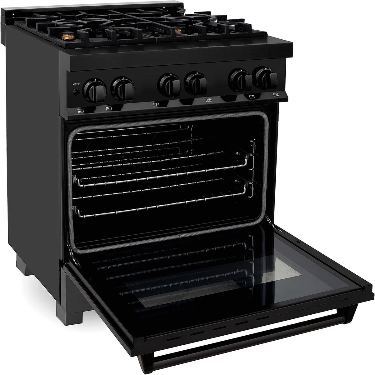 ZLINE Legacy 30-inch 4.0 Cu. Ft. Dual Fuel Range with Brass Burners, Black Stainless Steel (RAB-BR-30) - Prioka